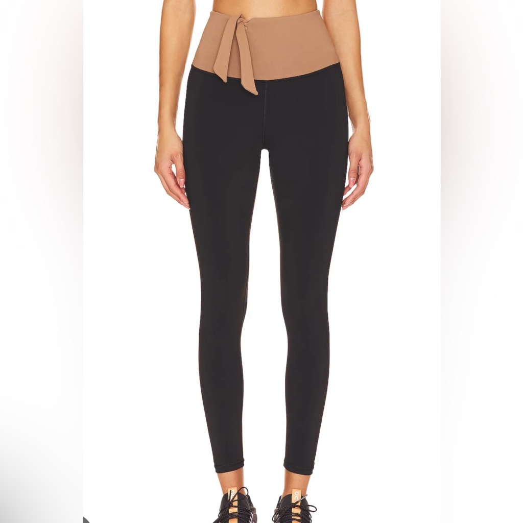 Nubyen Leggings With Tie. Black And Coffee Color